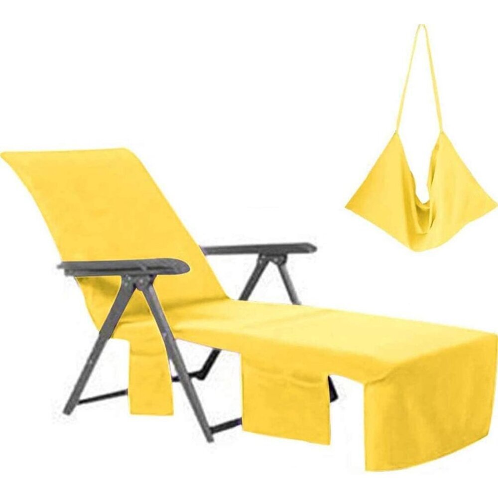 Lounge Chair Cover Beach Towels Covers Microfiber Pool Chair Towel with Pockets